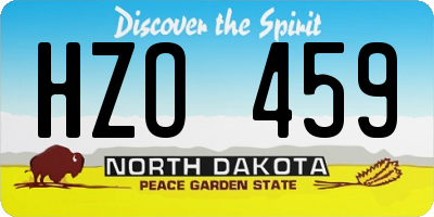 ND license plate HZO459