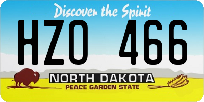 ND license plate HZO466