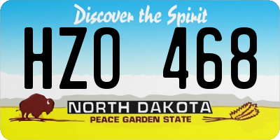 ND license plate HZO468