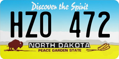 ND license plate HZO472