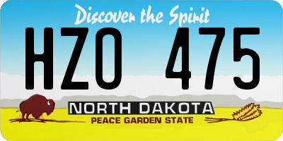 ND license plate HZO475