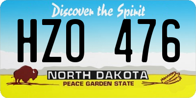 ND license plate HZO476