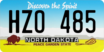 ND license plate HZO485