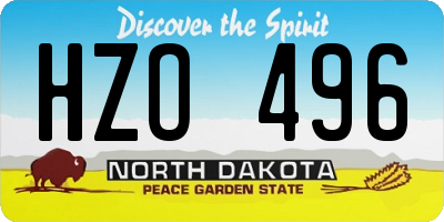 ND license plate HZO496
