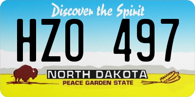 ND license plate HZO497
