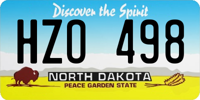 ND license plate HZO498