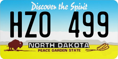 ND license plate HZO499