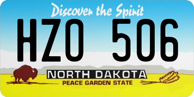ND license plate HZO506
