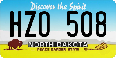 ND license plate HZO508