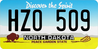ND license plate HZO509