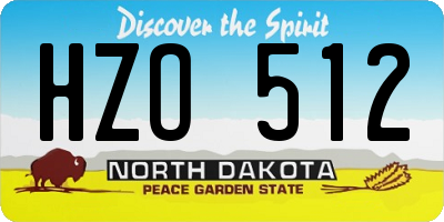 ND license plate HZO512