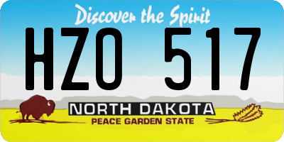 ND license plate HZO517