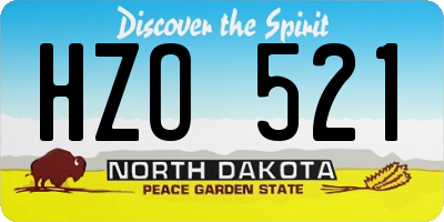 ND license plate HZO521