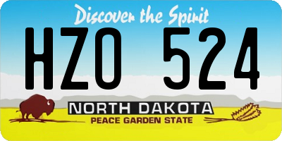 ND license plate HZO524