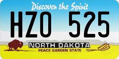 ND license plate HZO525