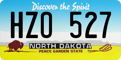 ND license plate HZO527
