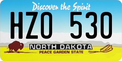 ND license plate HZO530