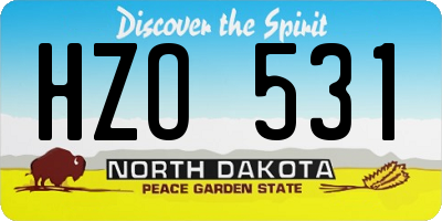 ND license plate HZO531