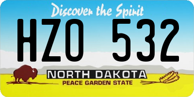 ND license plate HZO532