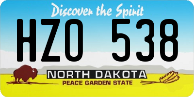 ND license plate HZO538