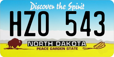 ND license plate HZO543