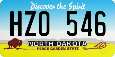 ND license plate HZO546