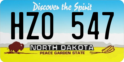 ND license plate HZO547