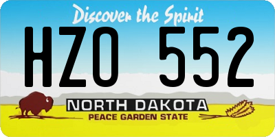 ND license plate HZO552