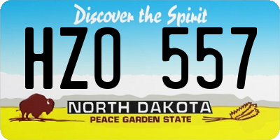 ND license plate HZO557