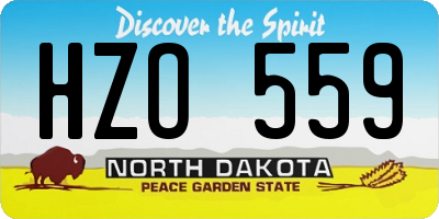 ND license plate HZO559