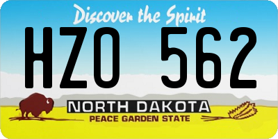 ND license plate HZO562
