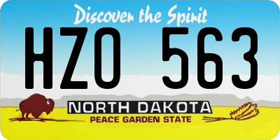 ND license plate HZO563