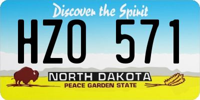 ND license plate HZO571