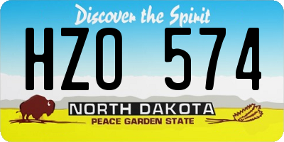 ND license plate HZO574