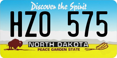 ND license plate HZO575