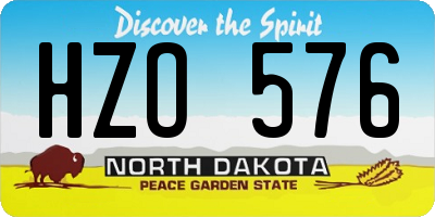 ND license plate HZO576