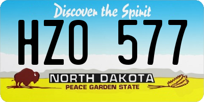 ND license plate HZO577
