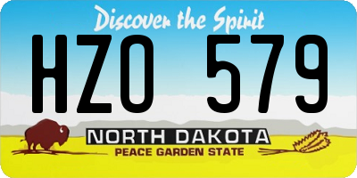 ND license plate HZO579