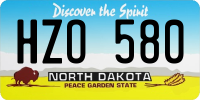 ND license plate HZO580