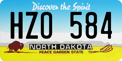 ND license plate HZO584