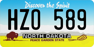 ND license plate HZO589