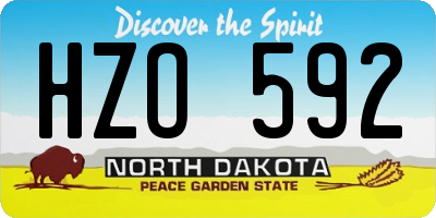 ND license plate HZO592