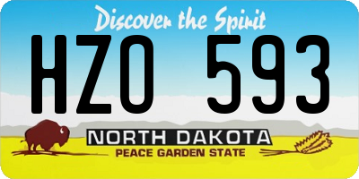 ND license plate HZO593