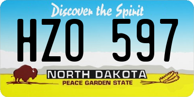 ND license plate HZO597