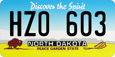 ND license plate HZO603