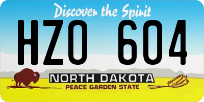ND license plate HZO604