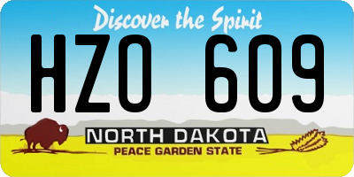 ND license plate HZO609