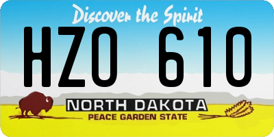 ND license plate HZO610