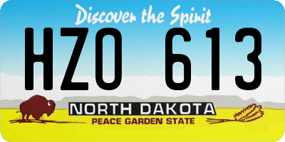 ND license plate HZO613