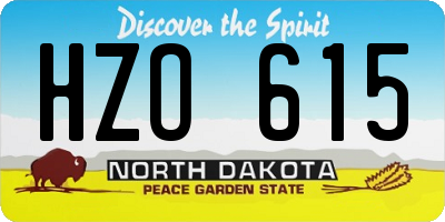 ND license plate HZO615